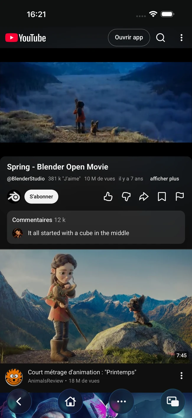 YouTube.
En toute immersion.